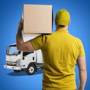 کارگر اثاثیه منزل همراه شش چرخ